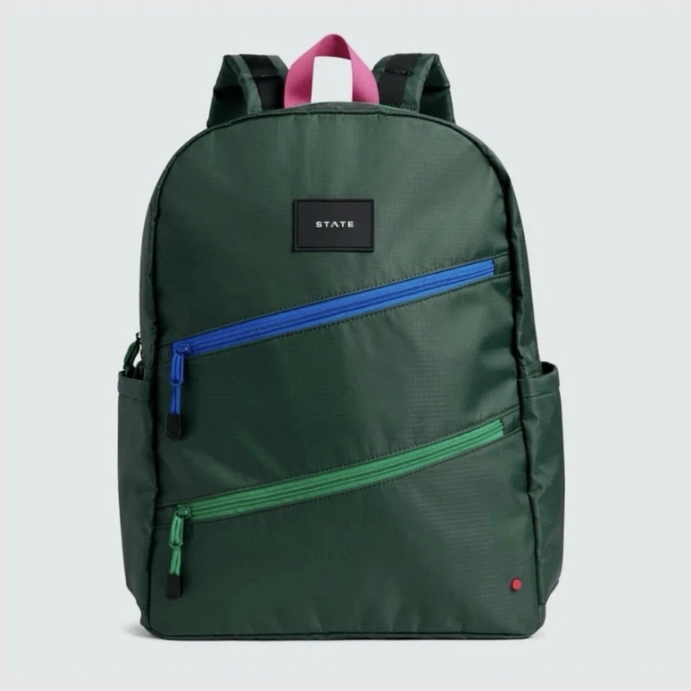 State Bags Ripstop Kane Kids Large Olive Diagonal Zipper NWT